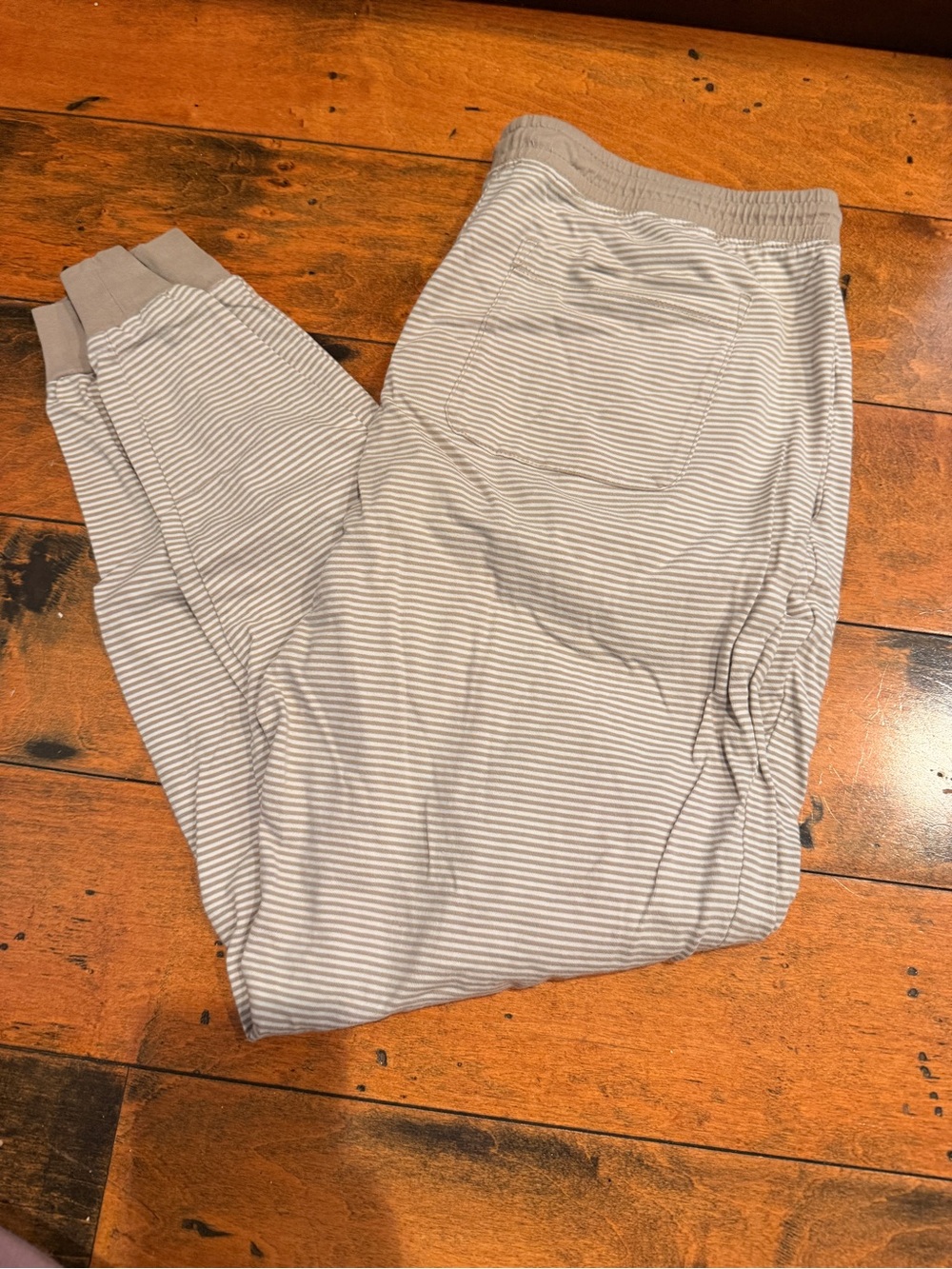 J. Crew Men's Light Gray & White Striped Jogger Pants
